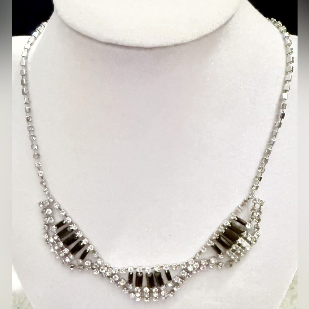 Banana Republic Black And White Rhinestone Choker Necklace